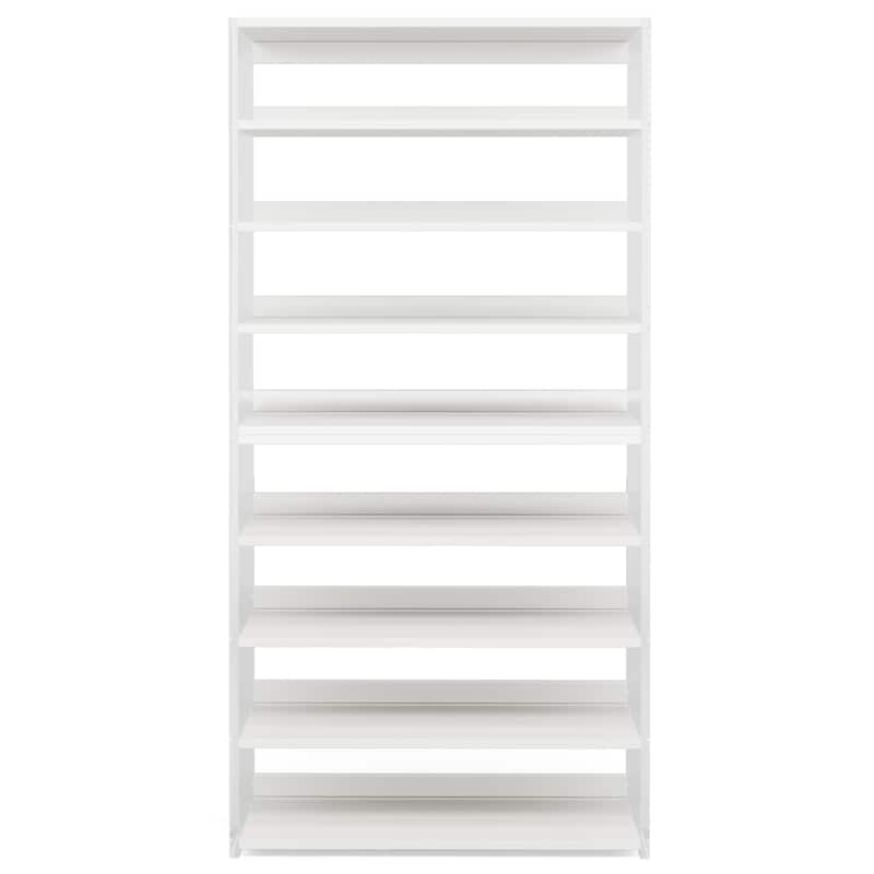 9-Tier Wood Shoe Storage Rack with Acrylic Side for Entryway
