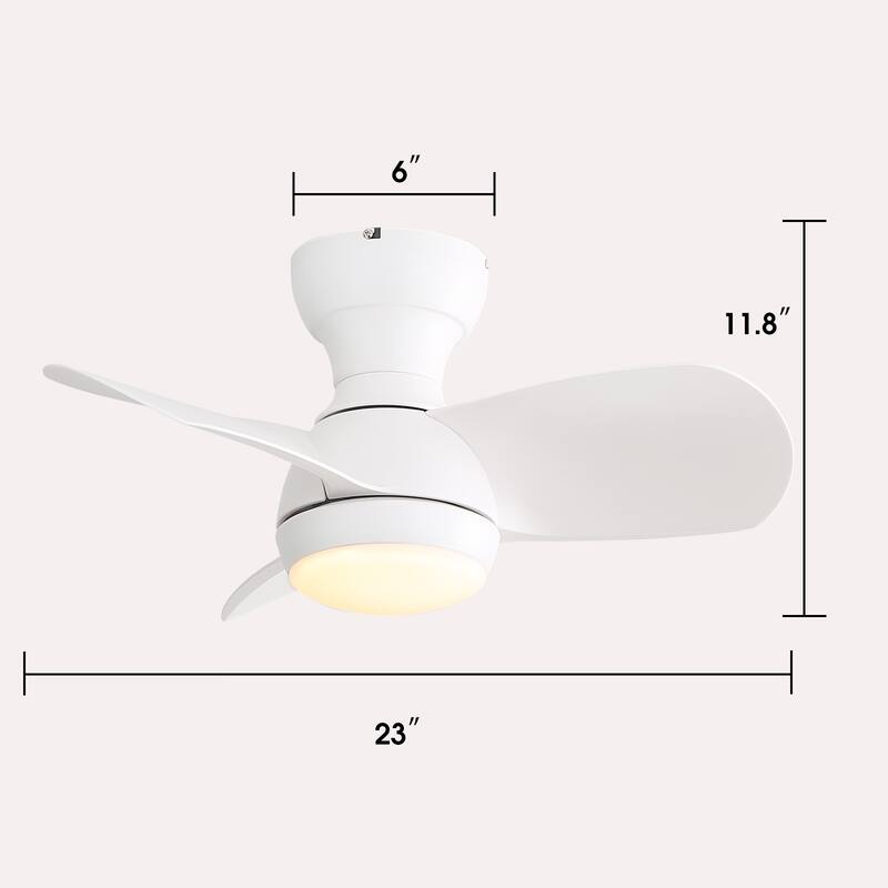 23" 29'' 42'' Flush Mount Ceiling Fan with Light and Remote Control for Small Room,Patio,Kitchen,Bedroom