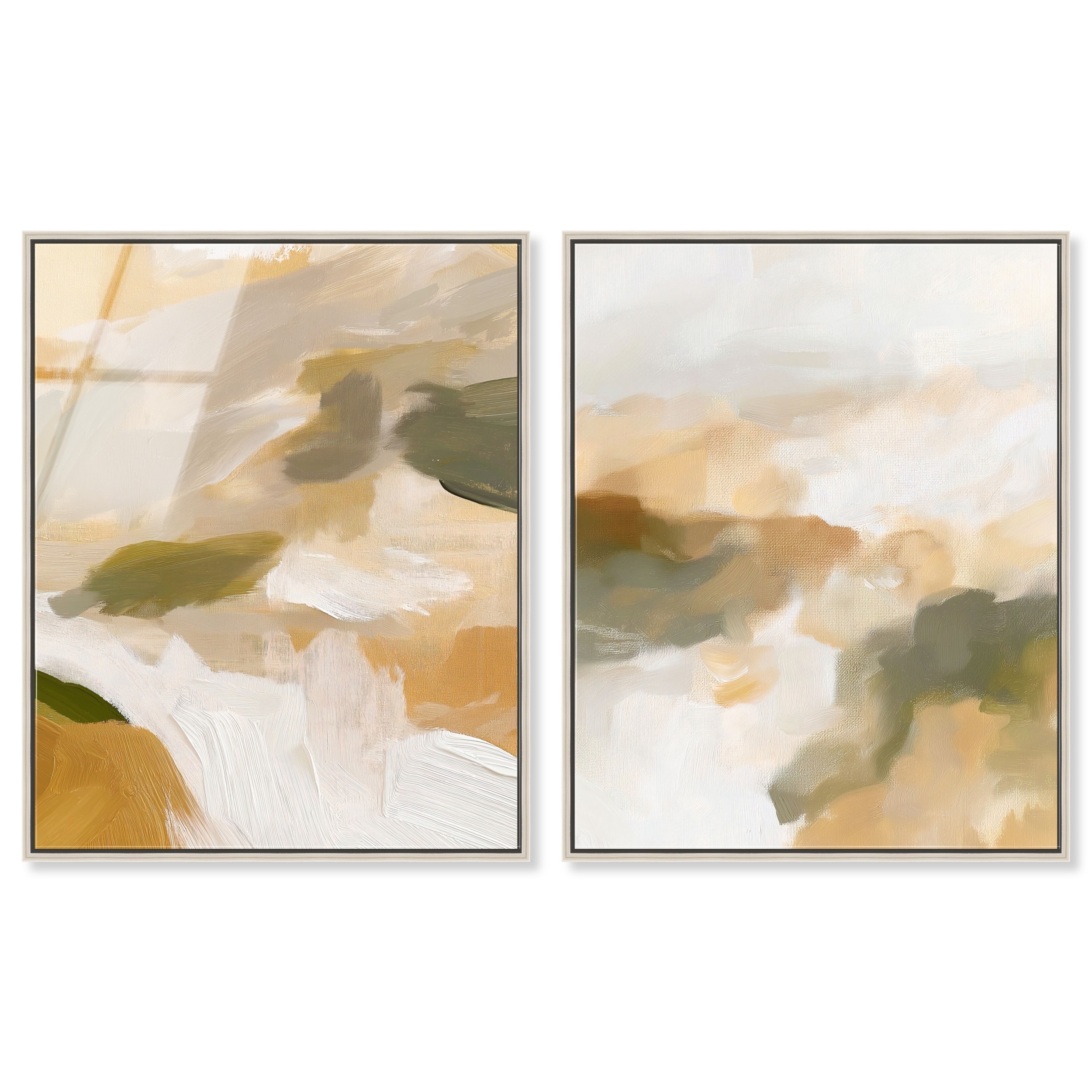 Beige Rhapsody Duo Living Room Wall Art Set Acrylic by Art Remedy