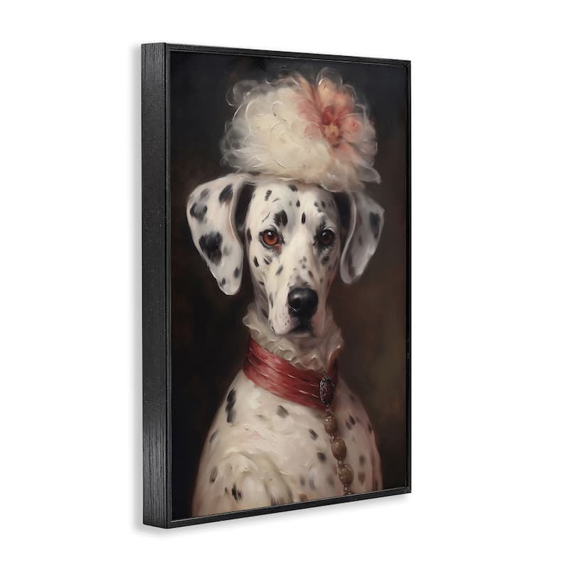 Stupell Dalmatian with Fancy Hat Portrait Framed Giclee Art Design By Wumples