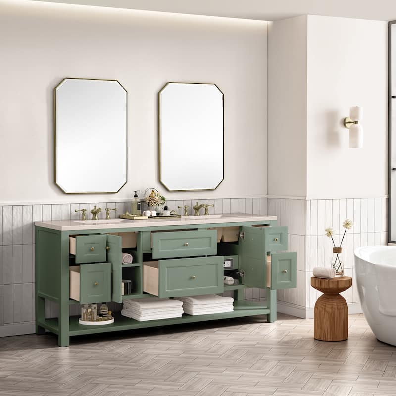 James Martin Vanities 330-V72-3EMR Breckenridge 72" Double Basin Wood