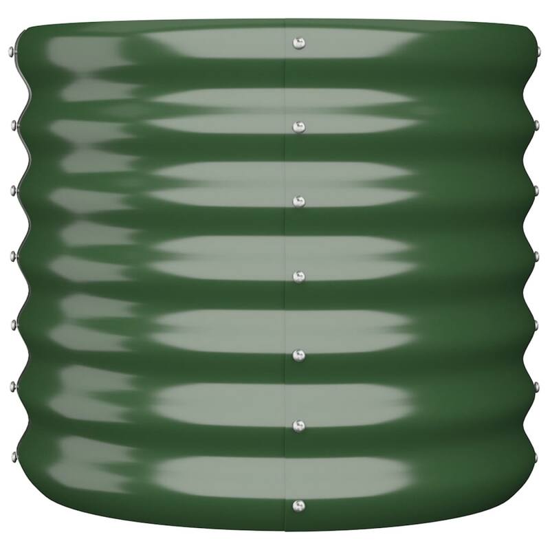 vidaXL Garden Planter Green Powder-coated steel Durable - 15.7 x 15.7 x 14.2 in