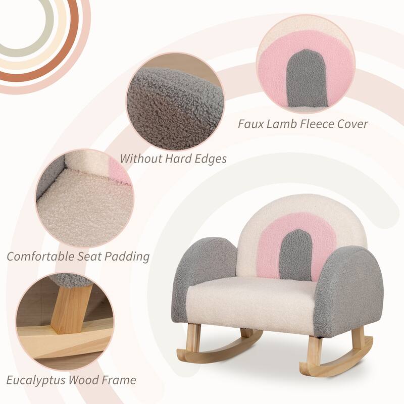 Qaba Rocking Toddler Sofa Chair for Nursery or Playroom, Green