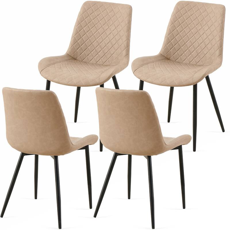 4PCS PU Armless Dining Chairs