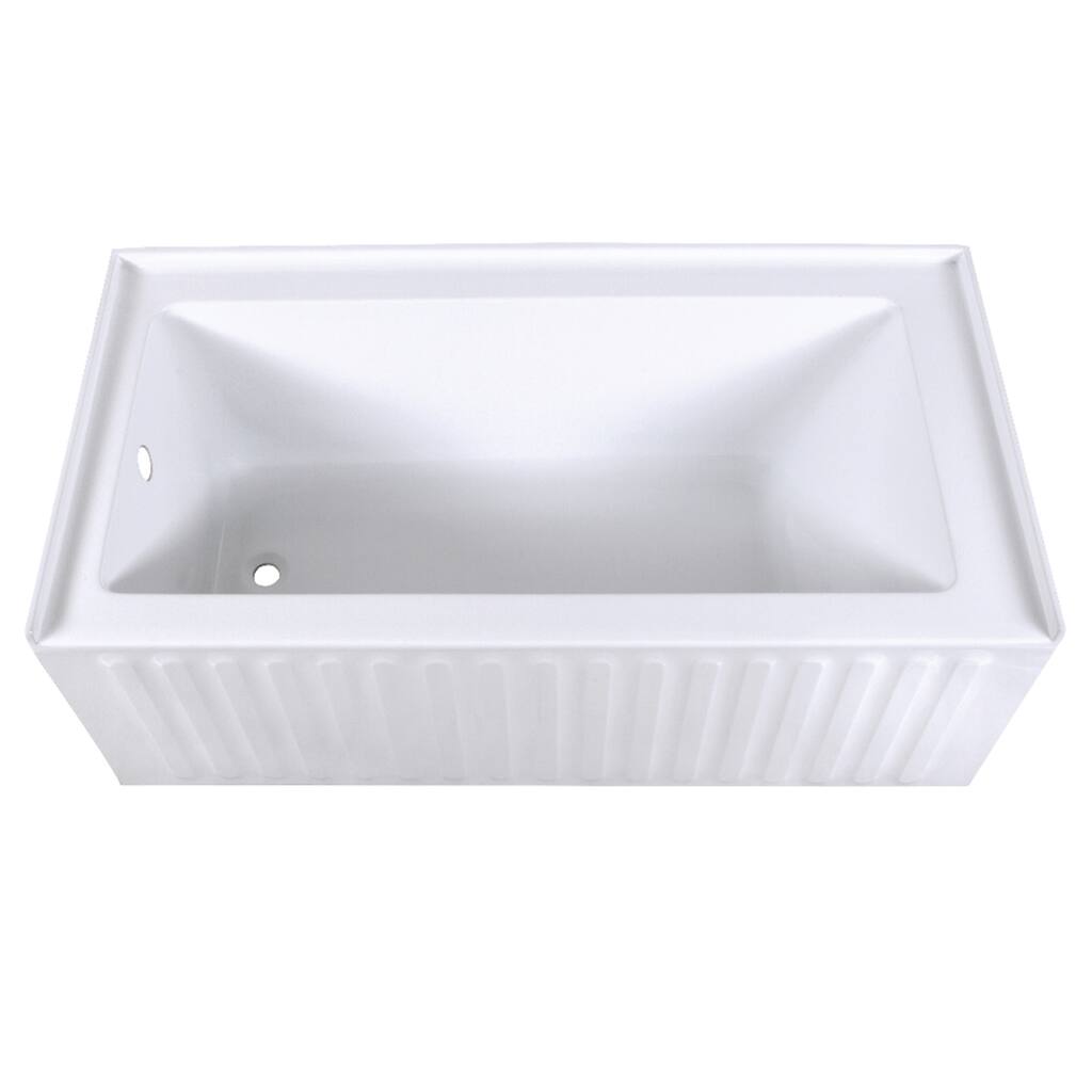 60-Inch Acrylic Alcove Tub with Left-Hand Drain