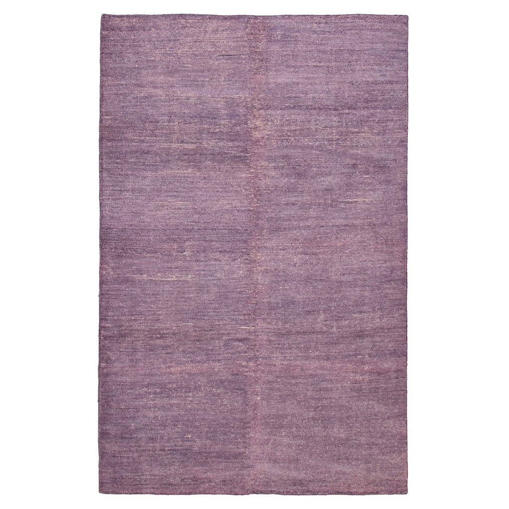 ECARPETGALLERY Hand-knotted Loreto Purple Silk Rug - 6'6 x 9'10