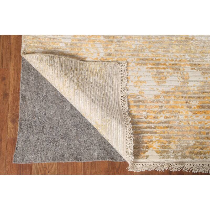 Striped Abstract Oriental Area Rug Hand-Knotted Wool Carpet - 5'6" x 7'9"