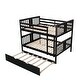 preview thumbnail 16 of 35, Elegant Full over Full Bunk Bed Wooden Kids Bed with Twin Size Trundle,Ladder,Guardrails for Bedroom