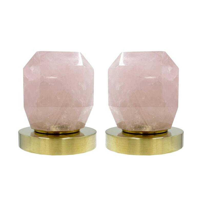Modern Widespread 3 Hole, 2-handle Bathroom Faucet with Rose Quartz Handles