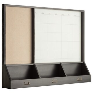 Fabric Pinboard and Monthly Calendar Wall Organizer with Storage