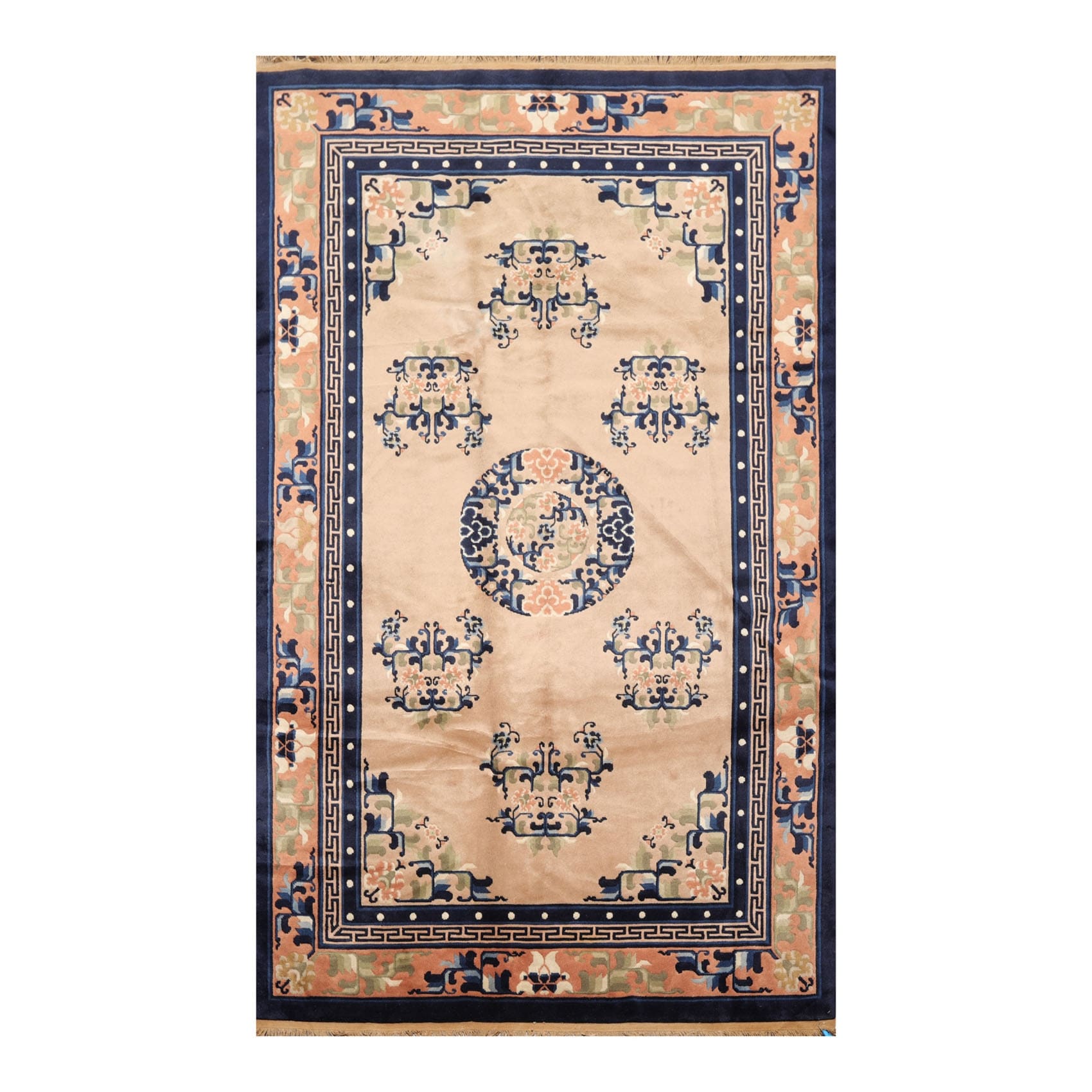 Geometric Design RugsTC 5'1 x 7'9 Caucasian Design Area Rug with Silk & Wool Pile 100% Original Hand-Knotted in Red,Beige,Reddish Brown Colors a 5x8 Rectangular Rug