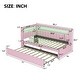 preview thumbnail 16 of 23, 2 Color Twin Bed with USB Ports and LED Belt, LED Design Platform Bed with Trundle