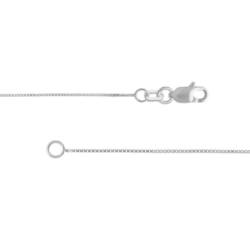 Curata 14k White Gold 0.55mm Box Chain Necklace (Lobster)