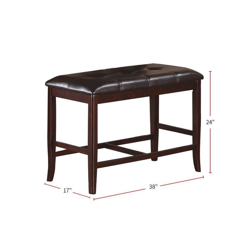 Counter Height 1pc Bench Brown Finish Dining Seating