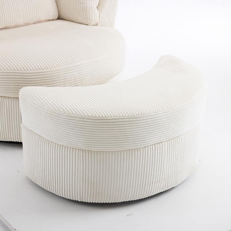 Velvet Crescent Wedge Ottoman