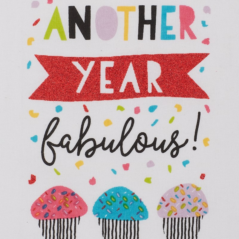 DII Asst Happy Birthday Embellished Dishtowel (Set of 3)
