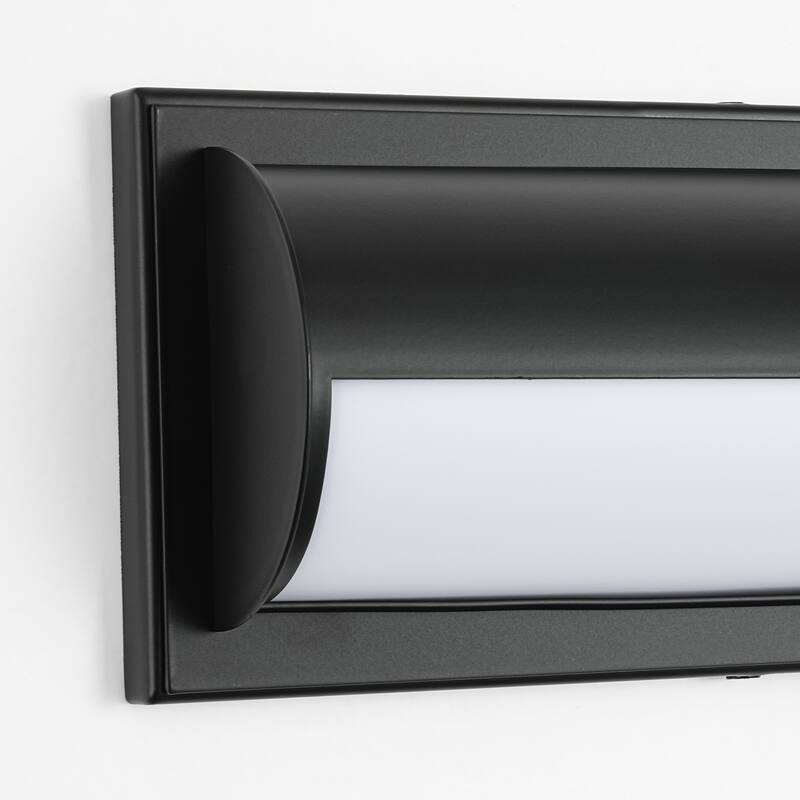 26" Modern Black/Gold LED Wall Sconce - 11W 3000K Warm Light, Linear Fixture for Bedroom & Hallway