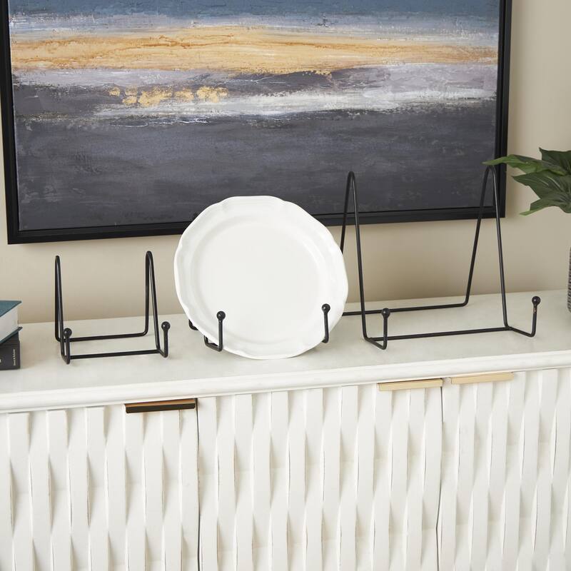 Metal Wide Triangle Display Easel - Set of 3 Black - Roche River Decor