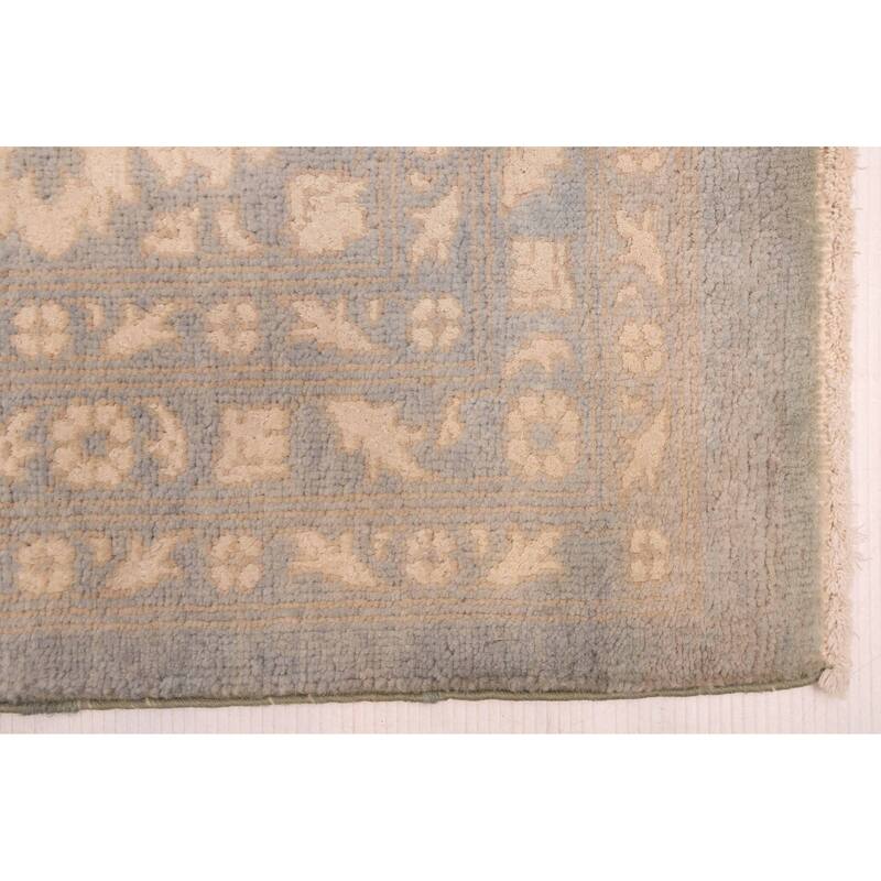 ECARPETGALLERY Hand-knotted Peshawar Oushak Blue Viscose, Wool Rug - 9'0 x 11'10