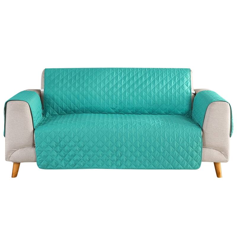Quilted Microfiber Sofa Slipcover Furniture Protector Mat with Straps