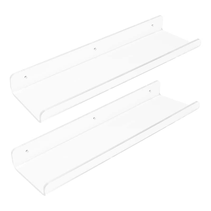 Acrylic Floating Shelves for Wall Mounted, Clear Acrylic Shelves for Bedroom Living Room and Kitchen Wall Display Shelf Clear