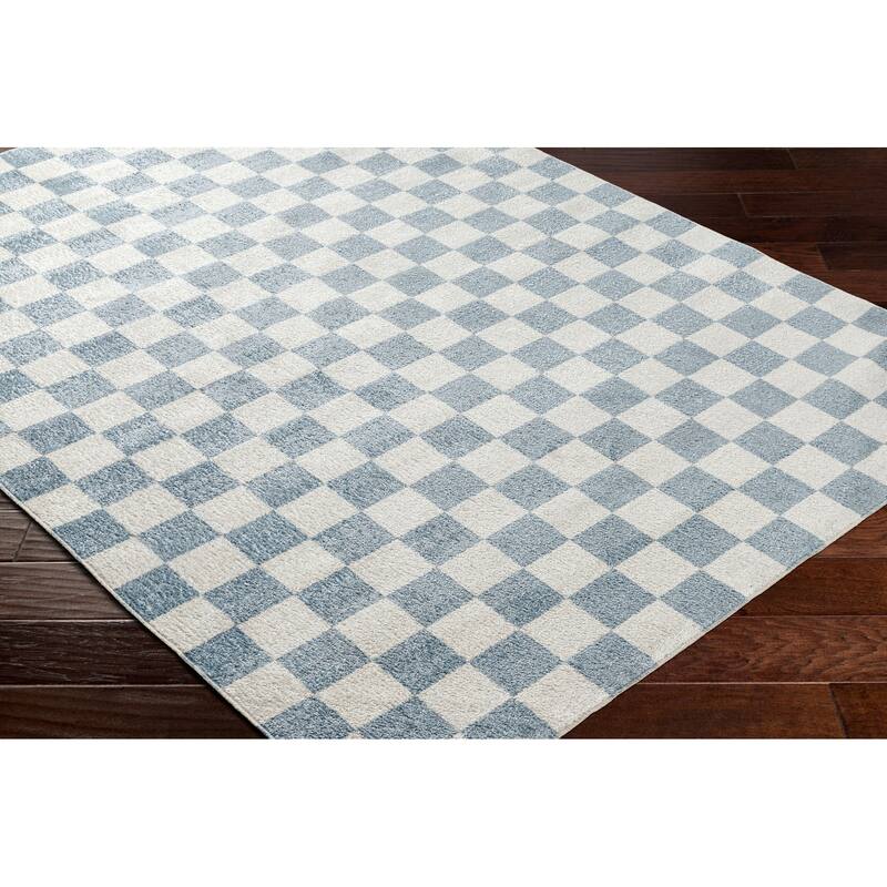 Livabliss Lillian Machine Washable Checkered Area Rug