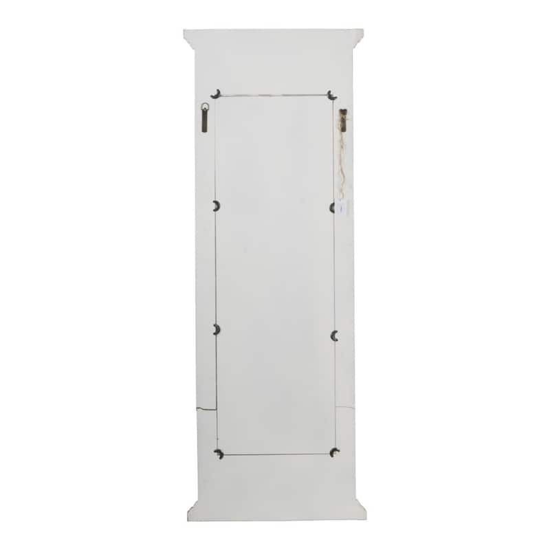59" White Distressed Classic Vintage Style Wood Framed Floor Mirror