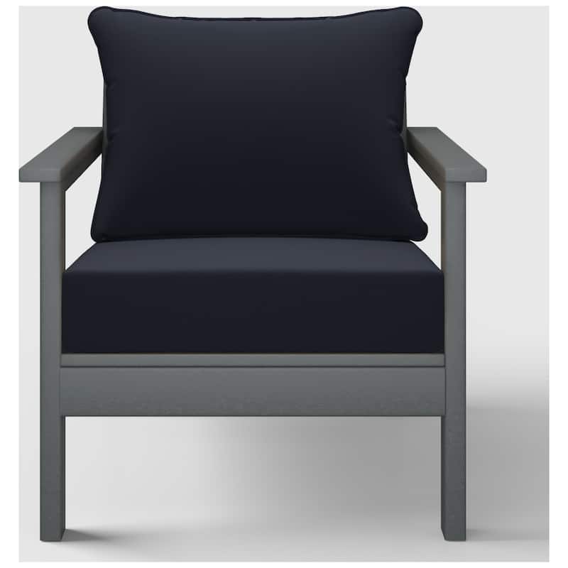 Birchwood All Weather HDPE Outdoor Patio Gray Deep Seating Conversation Set With Cushions (2-Piece)