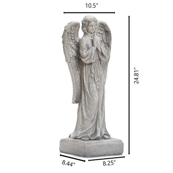 Light Grey Resin Praying Angel Garden Statue