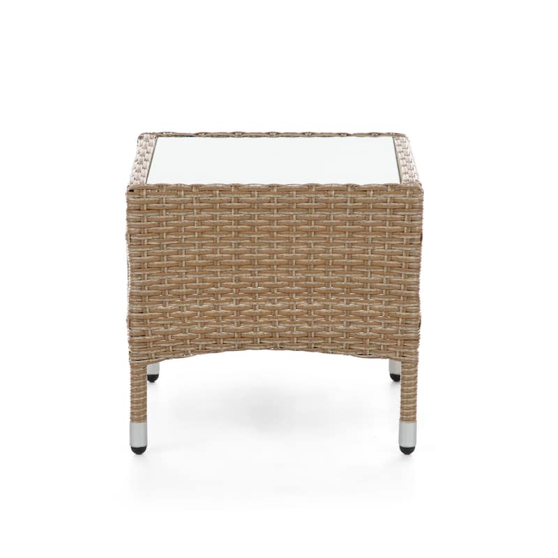 Zaara Compact Contemporary Wicker 3-Piece Outdoor Wicker Conversation Set by M&L Co