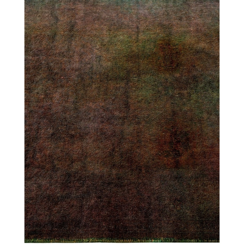 Overton Hand Knotted Wool Vintage Inspired Modern Contemporary Overdyed Black Runner Rug - 2' 6" x 10' 2"