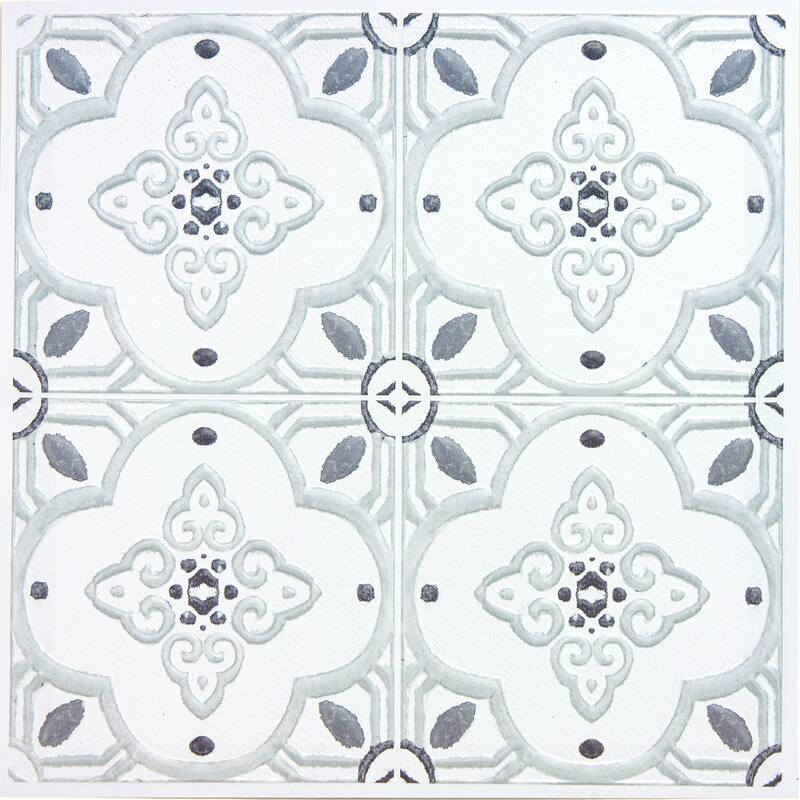 WallPops Clover Blue Embossed Peel and Stick Backsplash Tiles