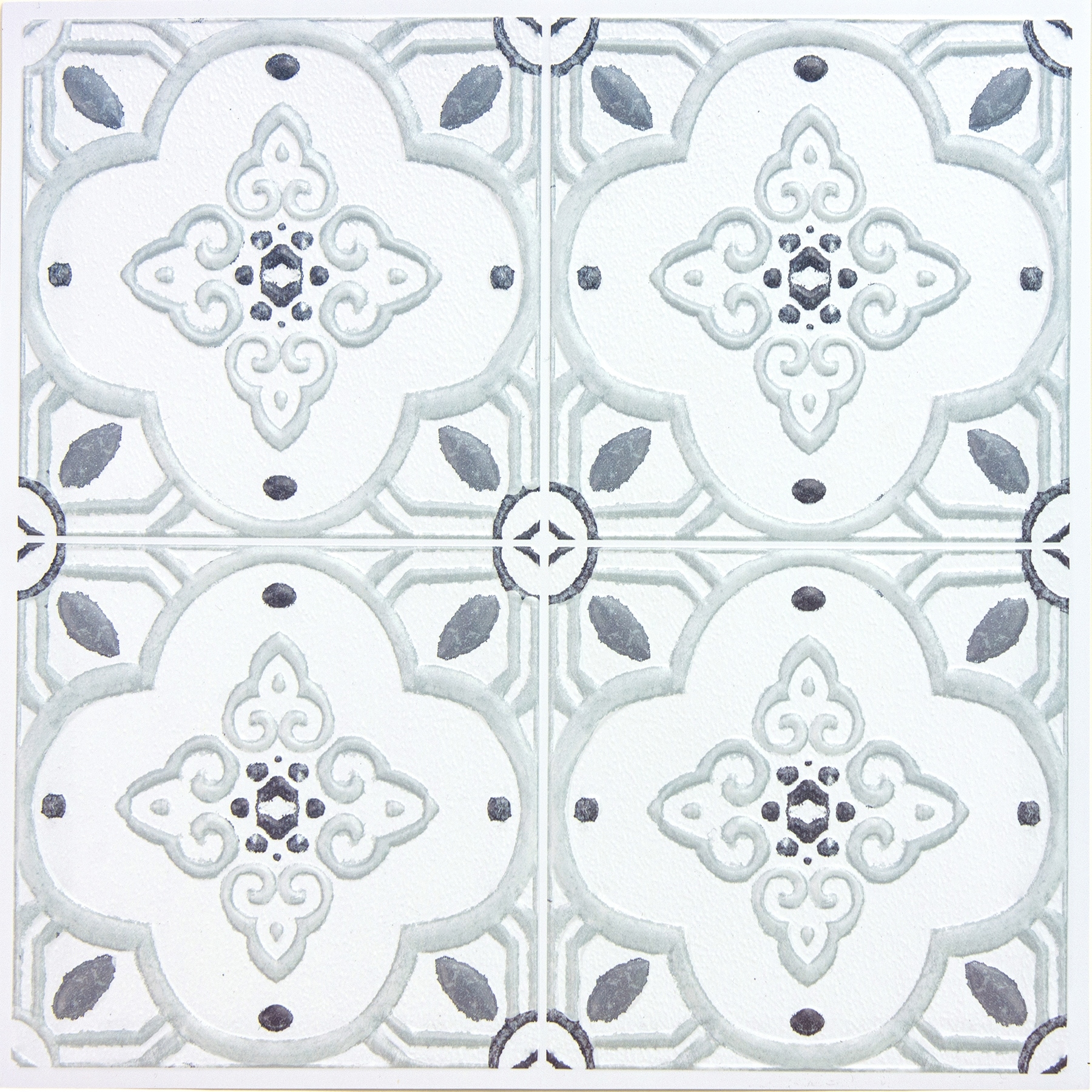 WallPops Clover Blue Embossed Peel and Stick Backsplash Tiles