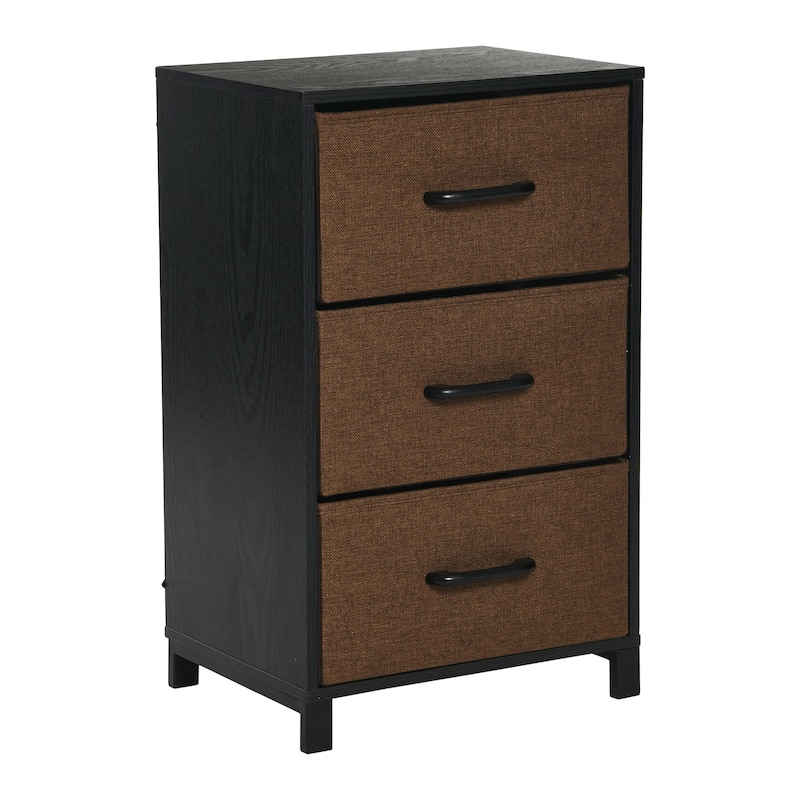 Household Essentials Dresser Nightstand Chest of Drawers - Black Oak