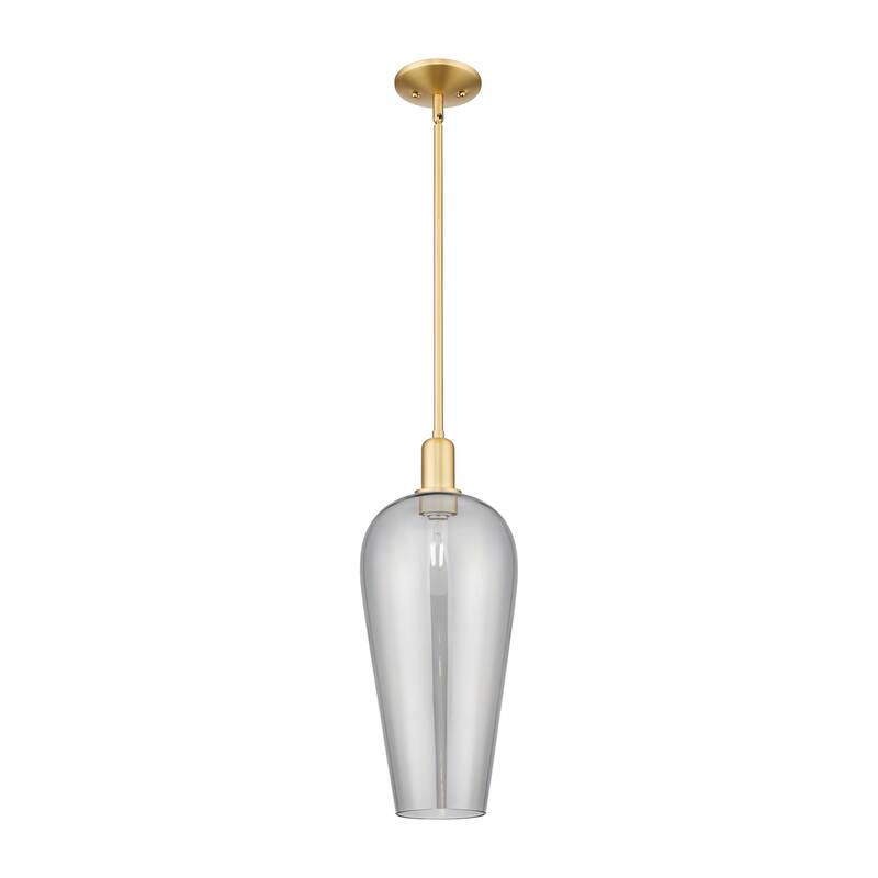 Innovations Lighting 716-1S-20-8 Chelsea Pendant Chelsea 8" Wide Mini - Satin Gold / Light Smoke Deco Swirl