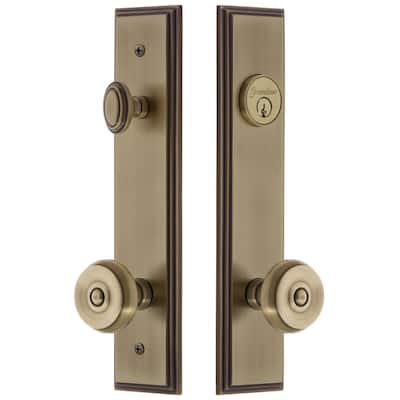 Grandeur Carre Solid Brass Tall Plate Single Cylinder Keyed Entry Set