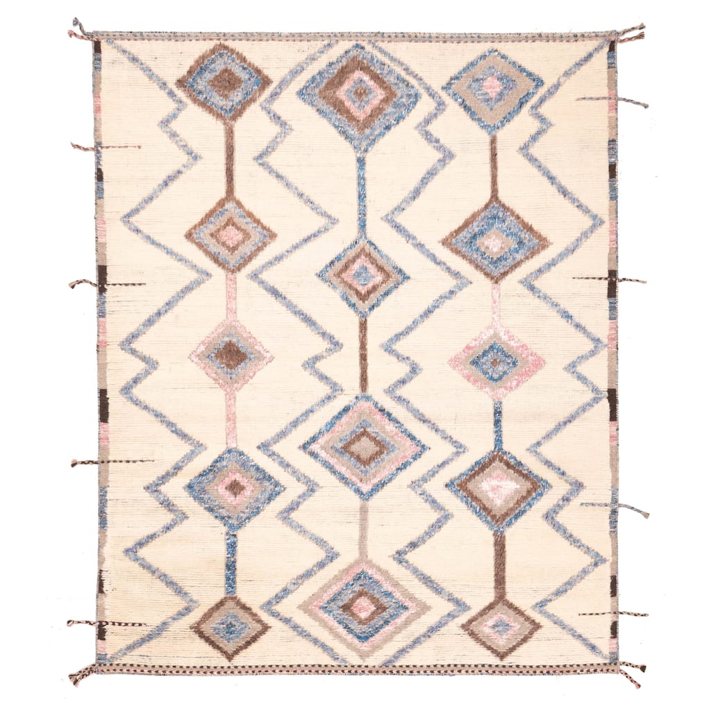 ECARPETGALLERY Hand-knotted Tangier Cream Silk, Wool Rug - 8'1 x 9'10