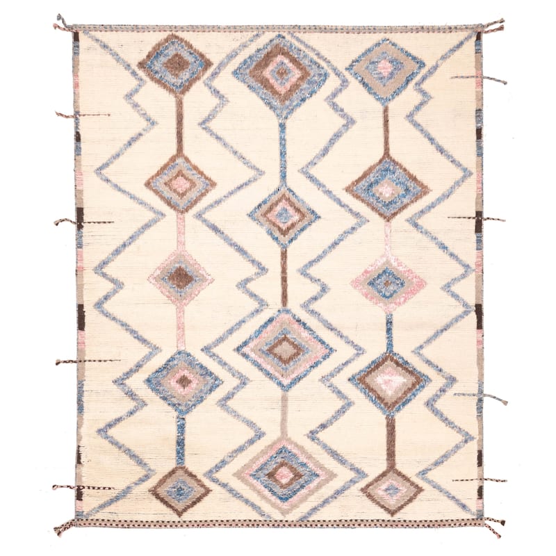 ECARPETGALLERY Hand-knotted Tangier Cream Silk, Wool Rug - 8'1 x 9'10