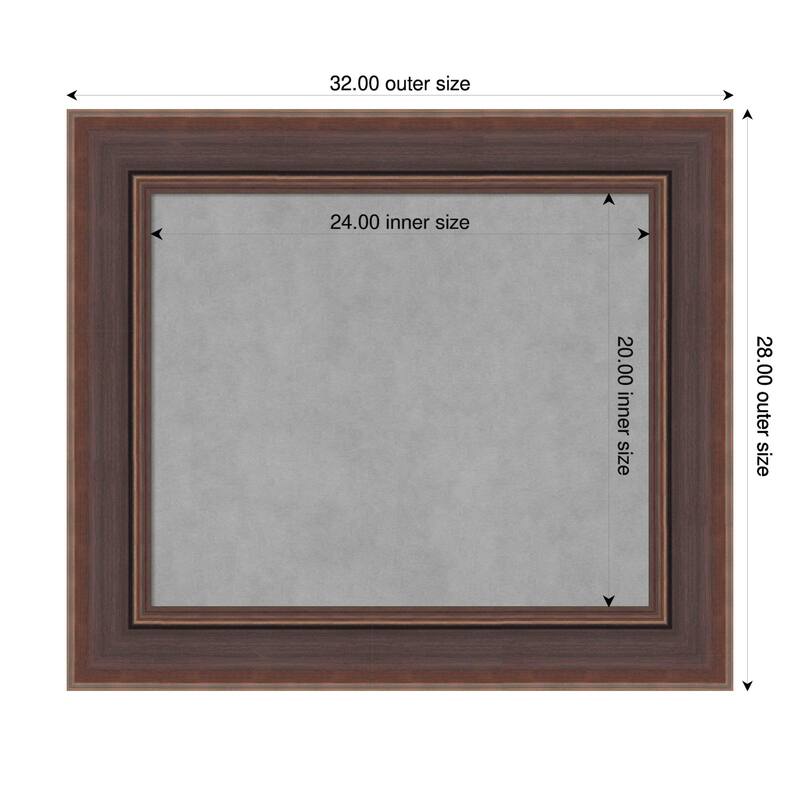 Amanti Art Moab Brown Bronze Framed Magnetic Board - 32 x 28 in