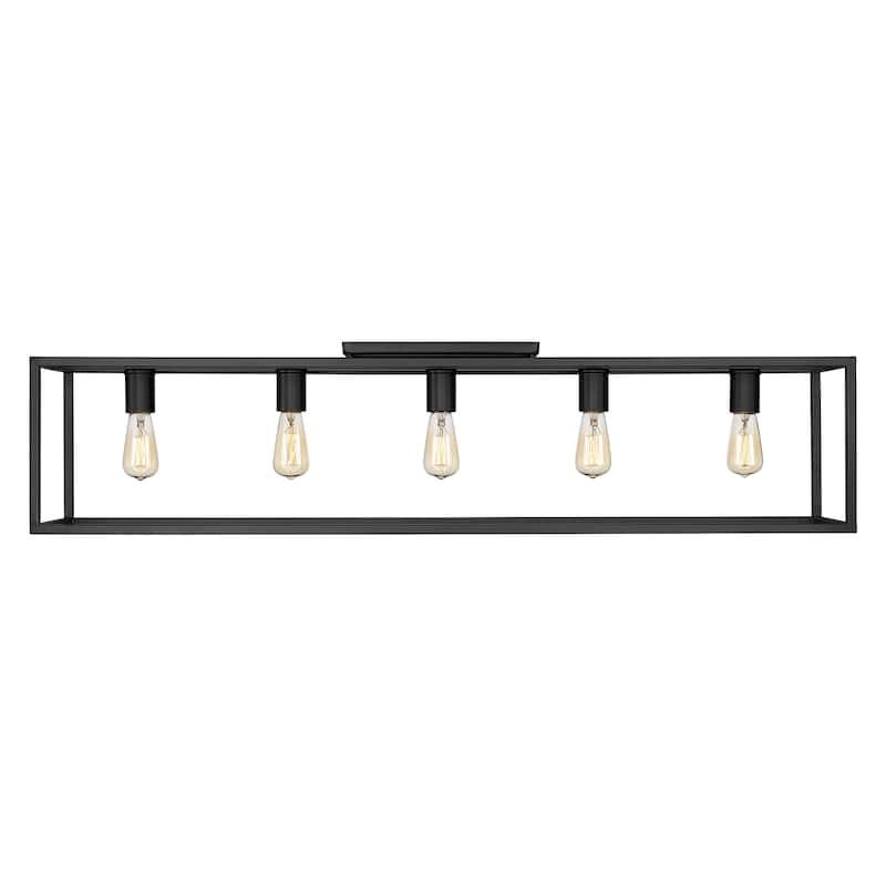 Golden Lighting Wesson 5-light Flush Mount in Matte Black - Matte Black