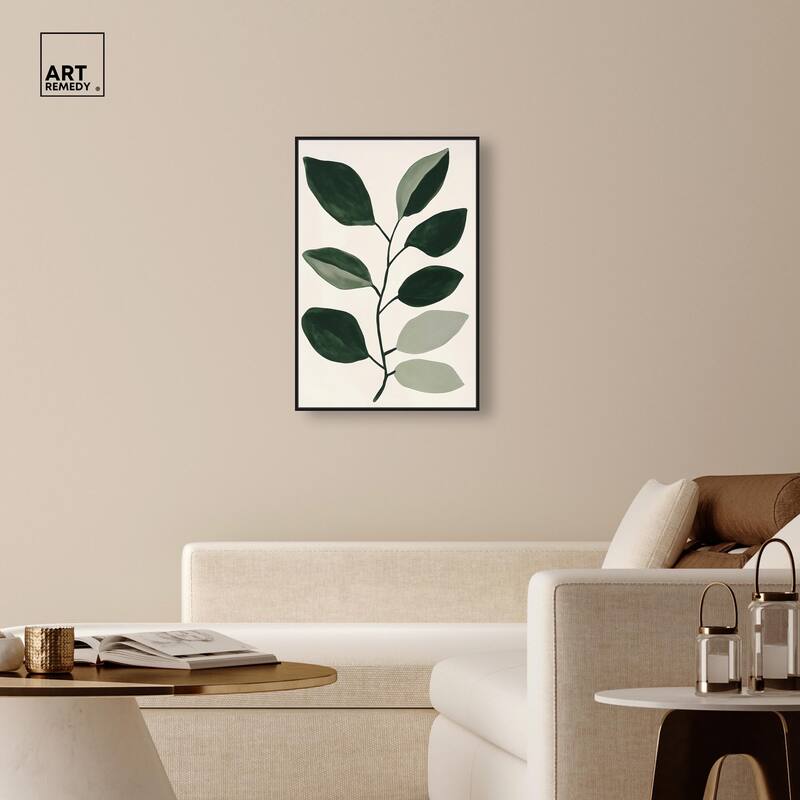 Green and Grey Branch I Canvas by Art Remedy