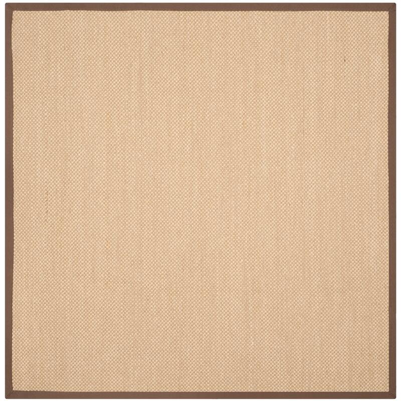 SAFAVIEH Natural Fiber Venus Casual Border Sisal Rug - 6' Square - Maize/Brown