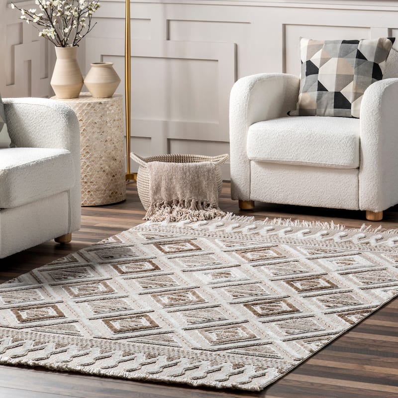 Nuloom Colleen Mixed Diamond Fringe Area Rug