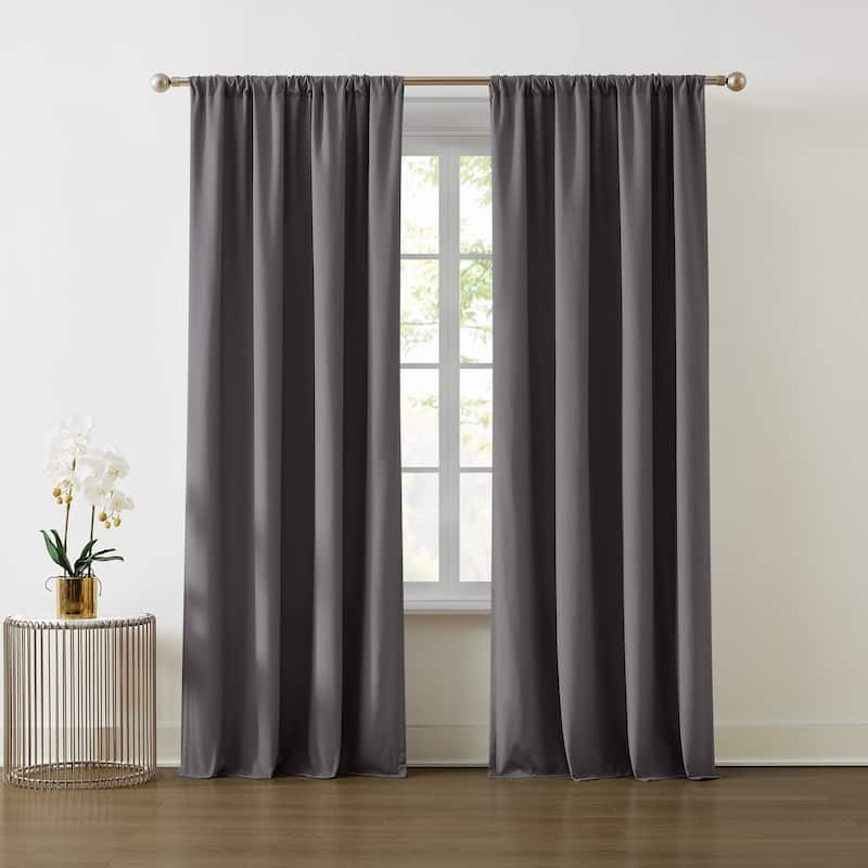 Truly Soft Everyday Window Curtain Panel Pair - 96 Inches - Dark Grey