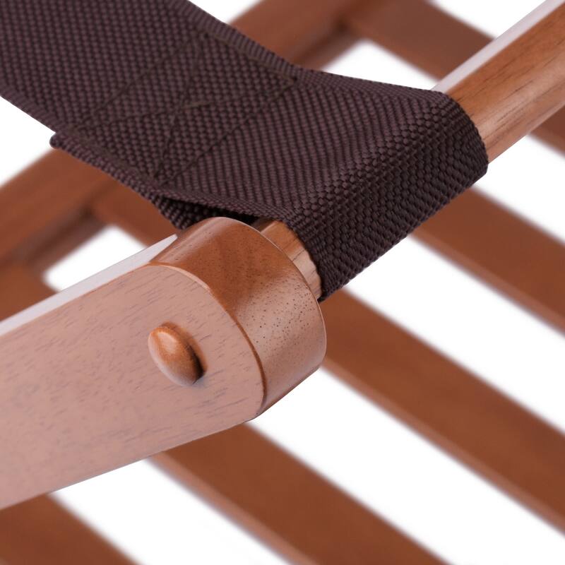 Reese Luggage Rack with Shelf Teak Finish