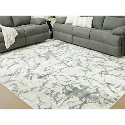 Signature Design by Ashley Tobinbury Gray/Ivory Washable Area Rug