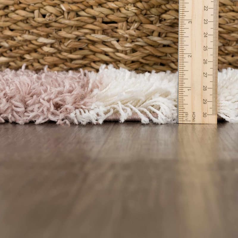 Hauteloom Atira Living Room, Bedroom Area Rug - Contemporary - Plush Pile - Light Gray,Cream - 7'10" x 10'3"