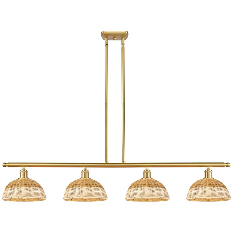 Innovations Lighting Endless Possibilities Ballston - Bristol Natural II - 4 Light 48" Stem Hung Island Light with 9" Shades - Satin Gold