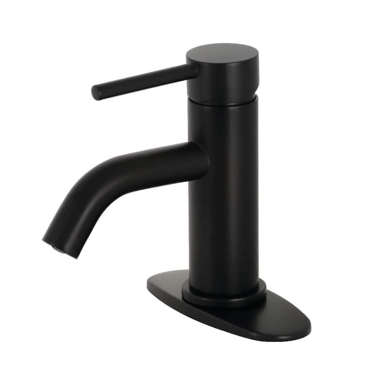 Kingston Brass Concord Single-Handle 1-Hole Deck Mount Bathroom Faucet with Push Pop-Up - Matte Black