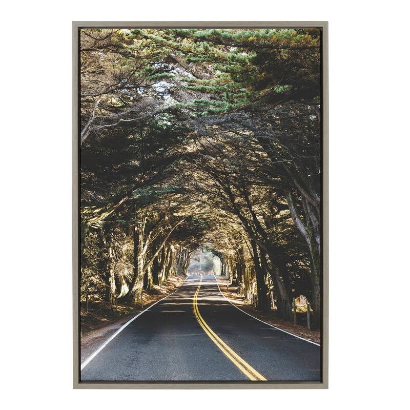 Kate and Laurel Sylvie Road Tripping Framed Canvas by Patricia Hasz of Patricia Rae Photography - 23x33 - Plastic - Grey